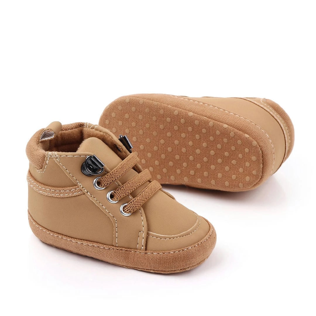 Trendy Brown High Ankle Lace-Up Baby Shoes 4 - Minitaq baby kids clothes dress