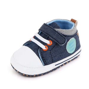 Stylish Blue and White Baby Shoes with Lace and Valcro Strap 4 - Minitaq baby kids clothes dress