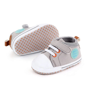 Stylish Grey and White Baby Shoes with Lace and Valcro Strap 4 - Minitaq baby kids clothes dress