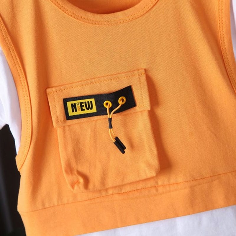 Orange Casual Summer T-Shirt and Shorts 4 - Minitaq baby kids clothes dress