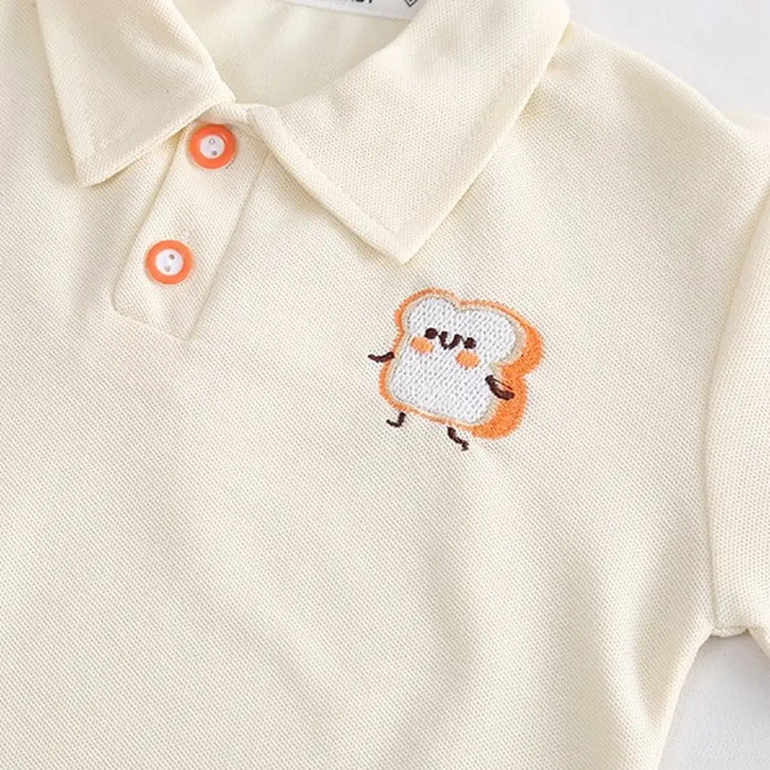 The Summer Cream Polo With Orange Accent Shorts 4 - Minitaq baby kids clothes dress