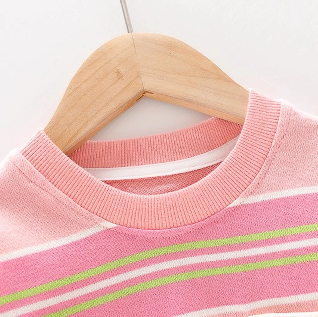 Casual Pink Sweatshirt Top With Gray Pants For Kids 3 - Minitaq baby kids clothes dress