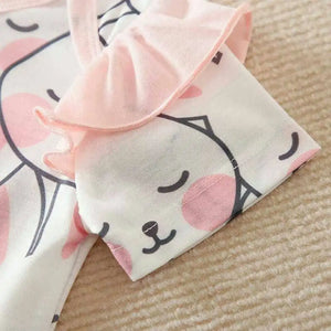 Pink Bunnies Pattern Baby Girl Romper 6 - Minitaq baby kids clothes dress