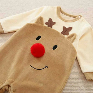 Brown Reindeer Red Dot Baby Romper 4 - Minitaq baby kids clothes dress