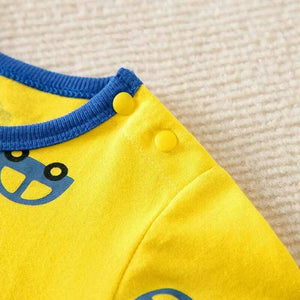 Car Design Yellow Half Sleeve Baby Romper 5 - Minitaq baby kids clothes dress