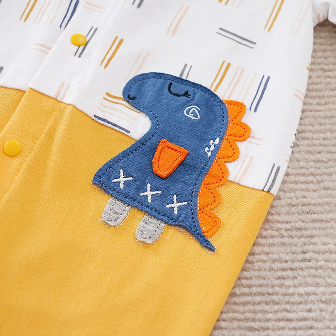 Yellow Baby Summer Romper With Little Dino 5 - Minitaq baby kids clothes dress