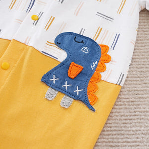 Yellow Baby Summer Romper With Little Dino 5 - Minitaq baby kids clothes dress