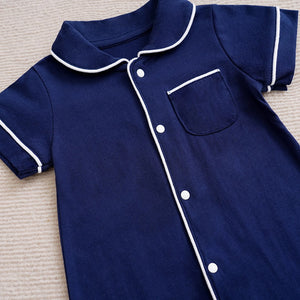 Comfy Cotton Baby Dark Blue Sleeping Romper 4 - Minitaq baby kids clothes dress