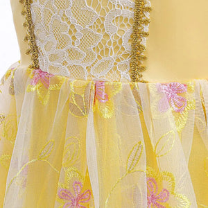 Yellow Princess Costume Frock  Dress For Girls 4 - Minitaq baby kids clothes dress