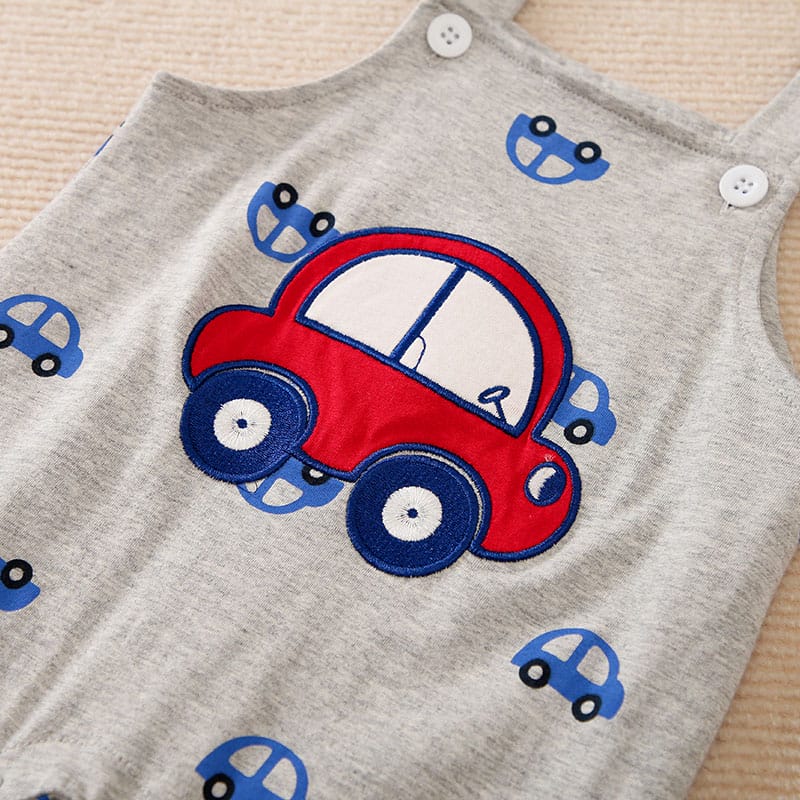 Stylish 2pc Car Dungaree With Polo Onesie 5 - Minitaq baby kids clothes dress