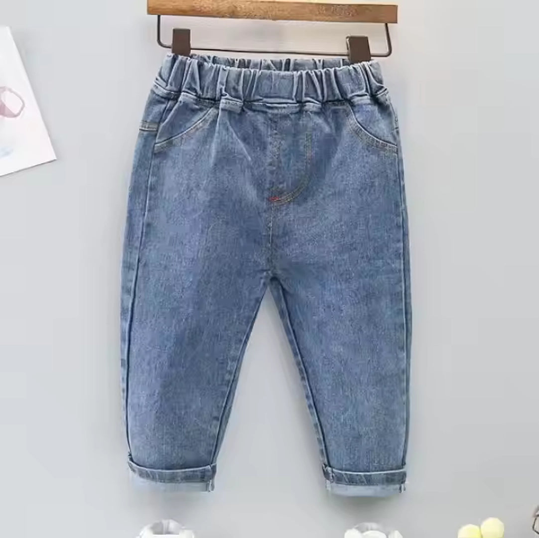Cartoon Pocket Black Striped Shirt N Blue Jeans Set - Minitaq baby kids clothes dress
