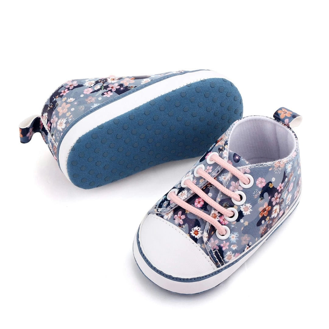 Flower Print Converse Style Baby Girl Shoes 4 - Minitaq baby kids clothes dress