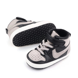 Sports Style Black and Grey High Ankle Baby Shoes 4 - Minitaq baby kids clothes dress