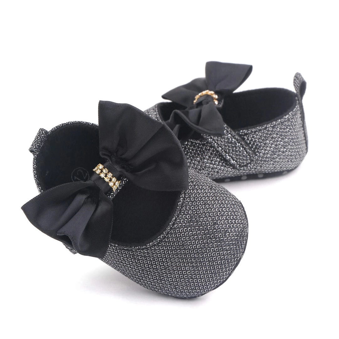 Fancy Black Baby Girl Shoes with Bow 4 - Minitaq baby kids clothes dress