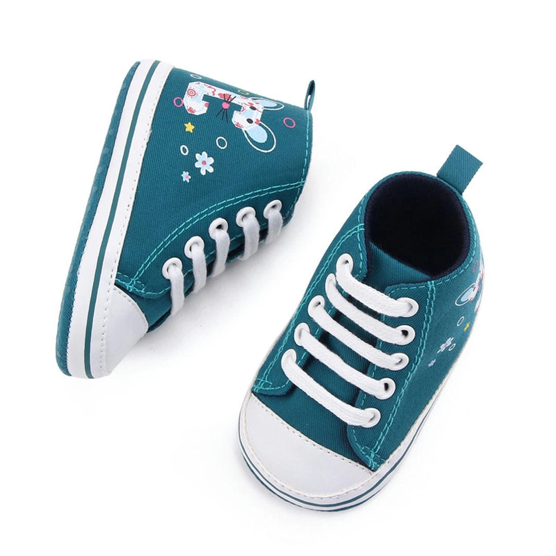 White and Teal Causal Converse Style Baby Shoes 3 - Minitaq baby kids clothes dress