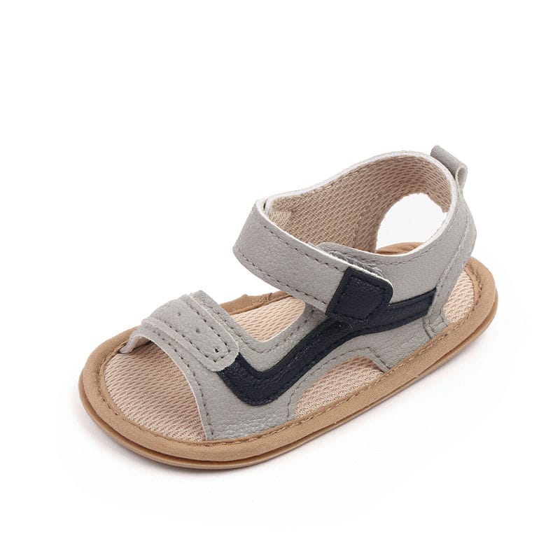 Gray Summer Sandals With Dark Side Accent 4 - Minitaq baby kids clothes dress