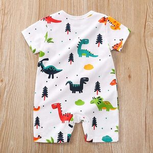 Dino Summer White Baby Romper 5 - Minitaq baby kids clothes dress