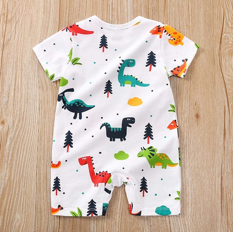 Dino Summer White Baby Romper 5 - Minitaq baby kids clothes dress