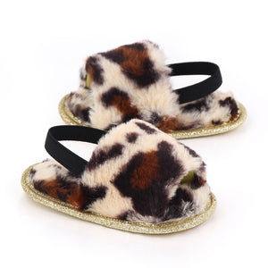 Cheetah Plush Soft TPR Baby Sandal Slippers 3 - Minitaq baby kids clothes dress