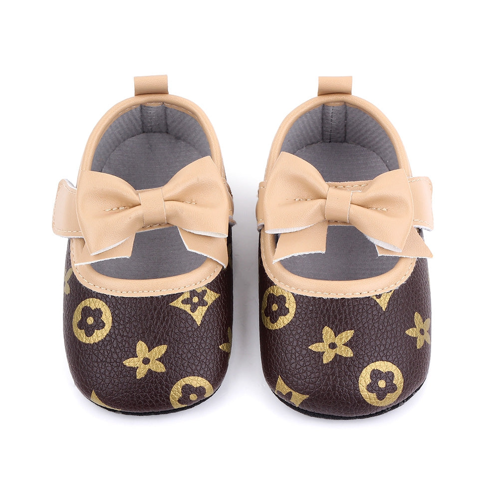 Flower Pattern Skin Bow PU Baby Shoes 2 - Minitaq baby kids clothes dress