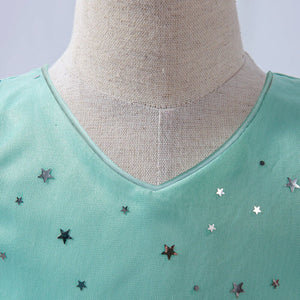 Little Shiny Stars Green Fancy Frock 5 - Minitaq baby kids clothes dress