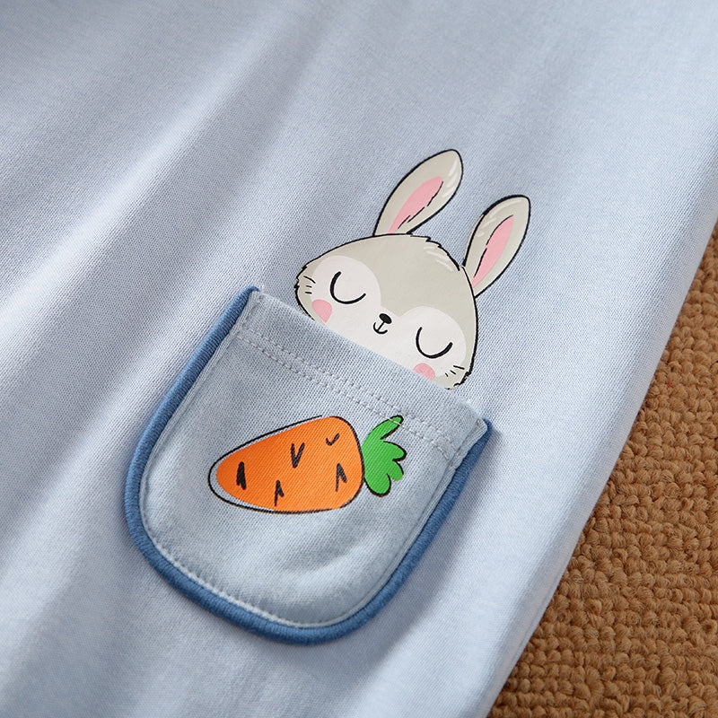 Pocket Bunny Blue Baby Romper 7 - Minitaq baby kids clothes dress