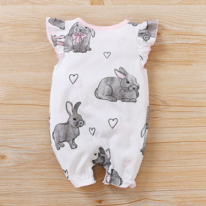 Love Bunny Pattern Baby Girl Romper 5 - Minitaq baby kids clothes dress