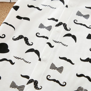 Gentleman Moustache Pattern Full Sleeves Romper 6 - Minitaq baby kids clothes dress