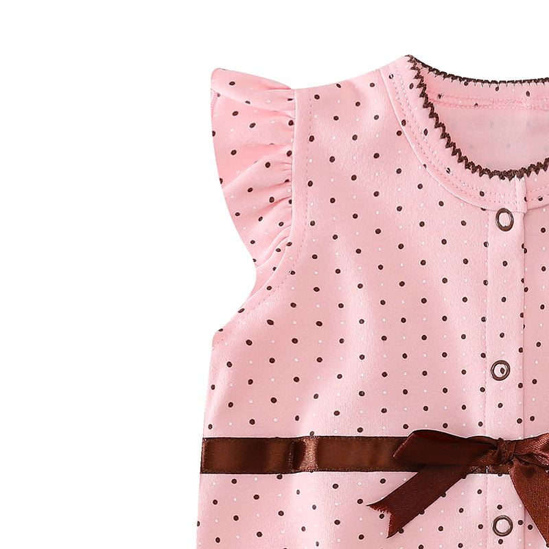 Pink Dots Pattern Design Summer Romper 4 - Minitaq baby kids clothes dress