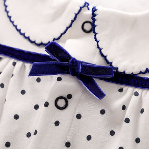 Blue Dots Pattern Design Summer Romper 4 - Minitaq baby kids clothes dress