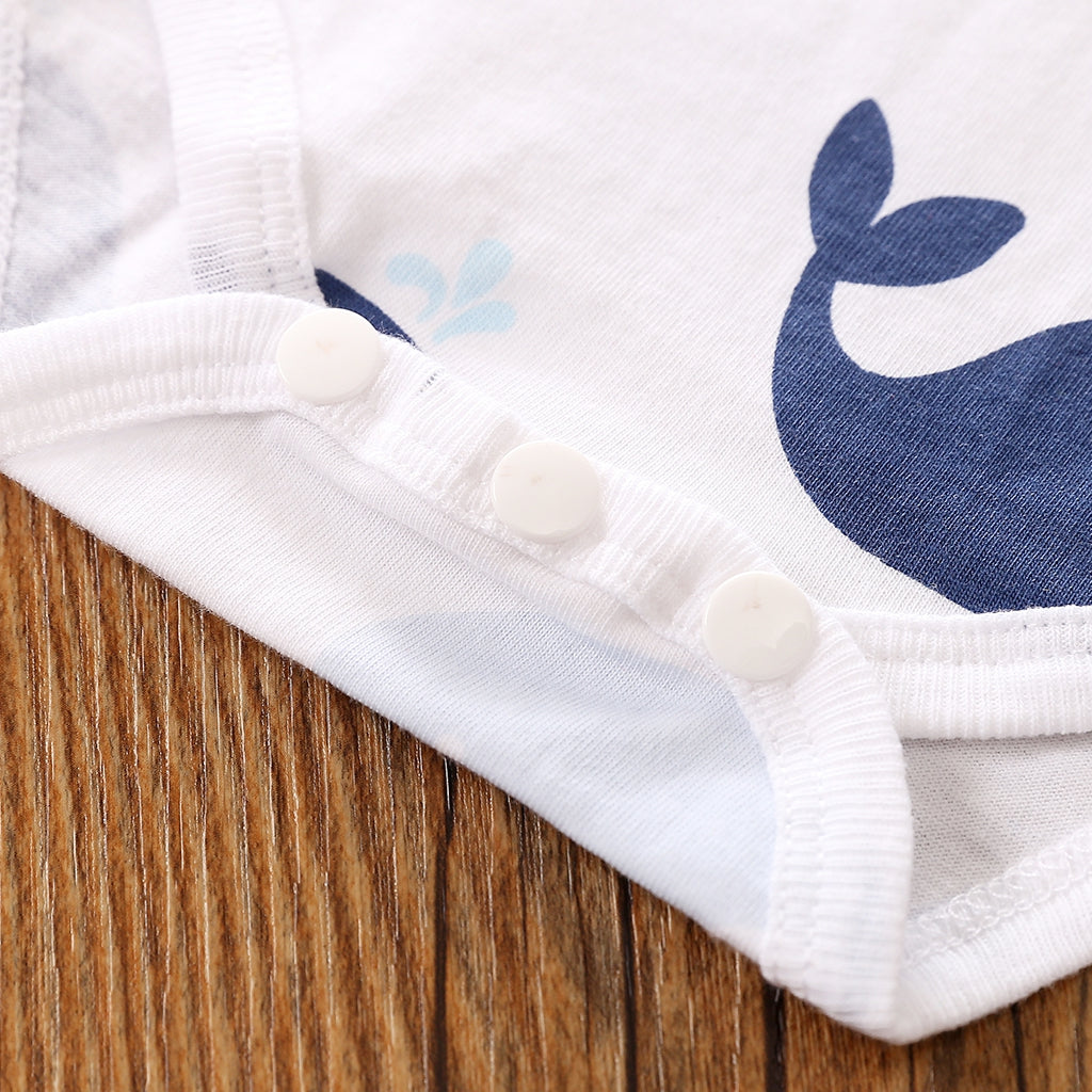 Summer Cartoon Whale Pattern Onesie 7 - Minitaq baby kids clothes dress