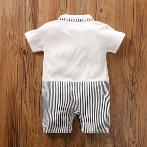 Trendy White Romper With Bow Tie 6 - Minitaq baby kids clothes dress