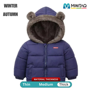 Smart Navy Zipper Winter Hooded Jacket 53 - Minitaq baby kids clothes dress