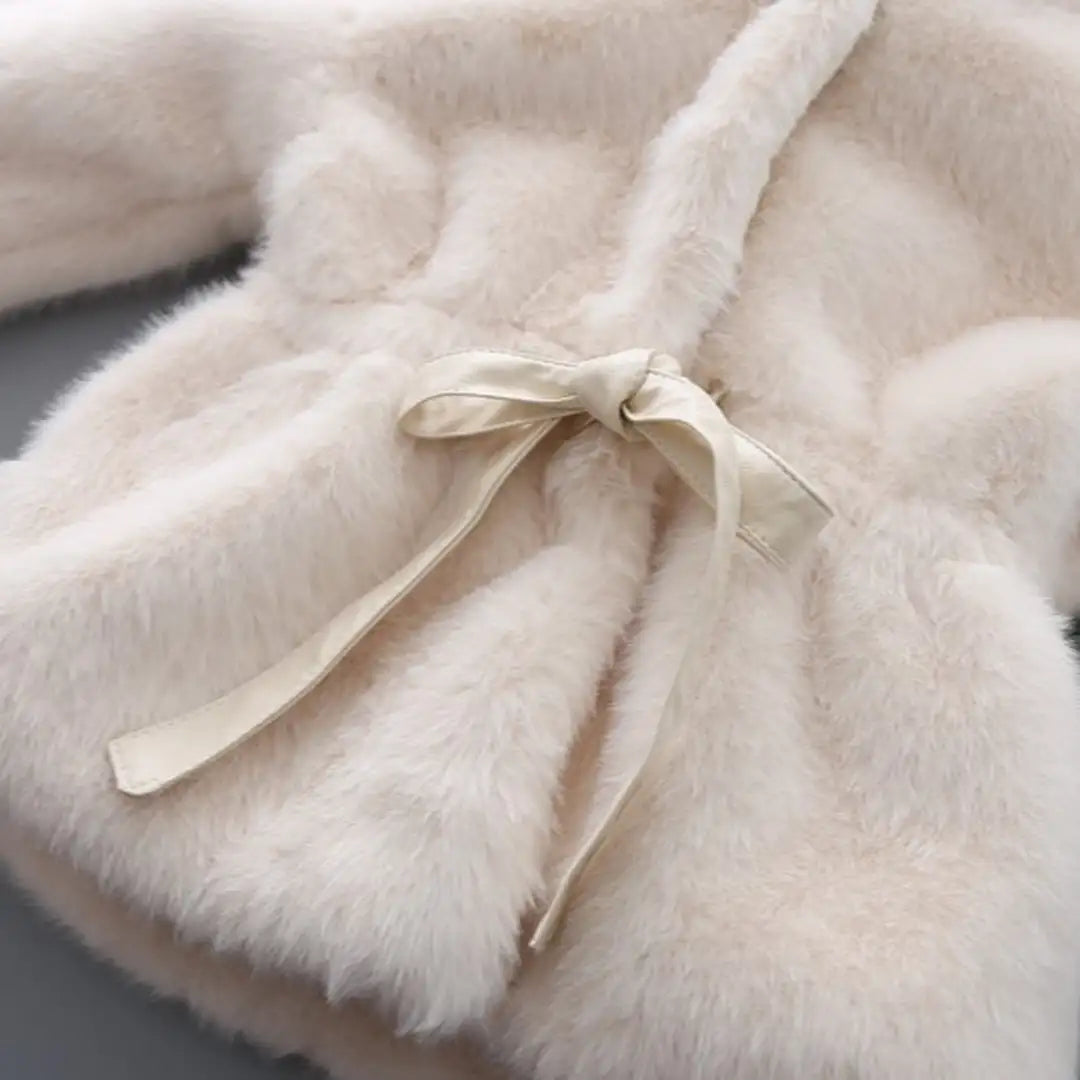 Modern Faux Fur Cream Hooded Coat - Minitaq baby kids clothes dress