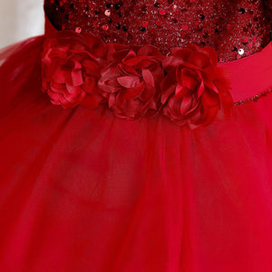 Red Fancy Tulle Style Baby Frock For Girls-Minitaq baby kids clothes dress 