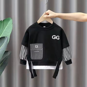Stylish Stripes Full Sleeves Black Shirt N Trouser 2pcs Set - Minitaq baby kids clothes dress