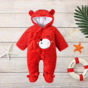 Cozy Red Teddy Bear Cartoon Romper 5 - Minitaq baby kids clothes dress