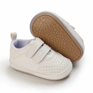 White Leather Baby Shoes With Velcro Straps 5 - Minitaq baby kids clothes dress