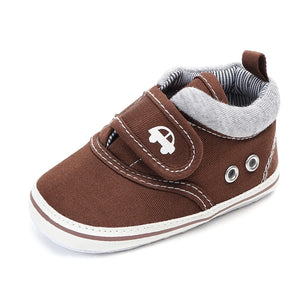 Brown Cotton Hook N Loop Baby Shoes 5 - Minitaq baby kids clothes dress