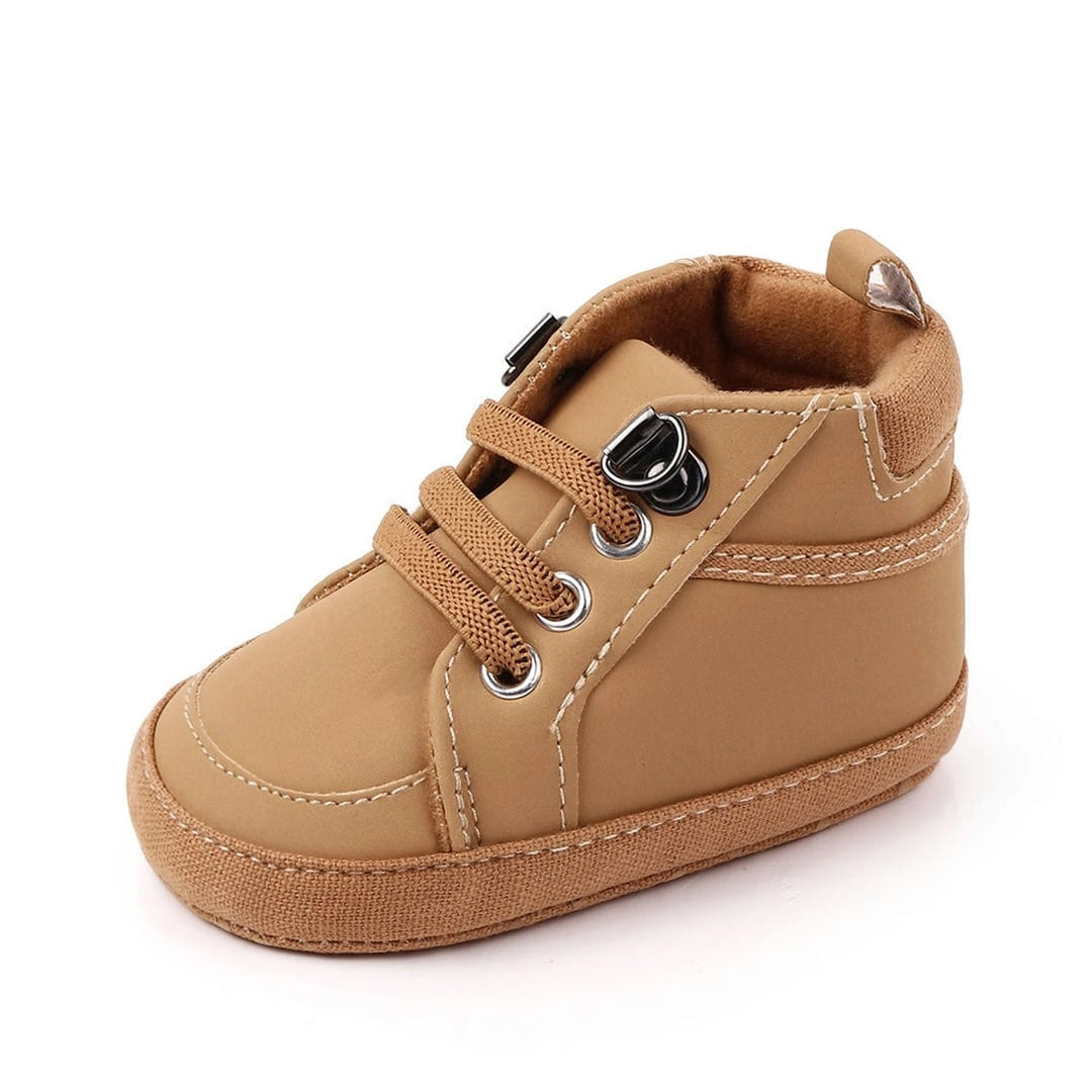 Trendy Brown High Ankle Lace-Up Baby Shoes 5 - Minitaq baby kids clothes dress