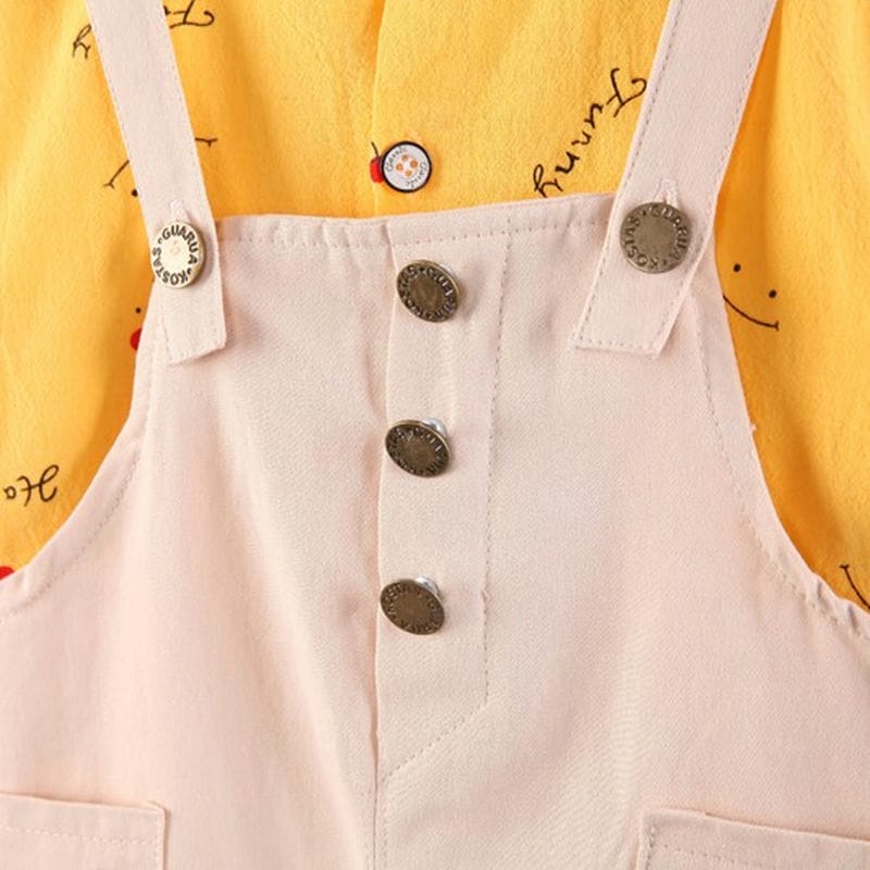 Smiley Yellow Shirt With Dungaree 5 - Minitaq baby kids clothes dress