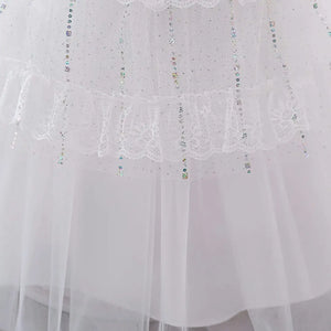 White Sleeveless Frock With Net And Satin Decor 5 - Minitaq baby kids clothes dress