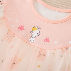 Bunny Pink Casual Net Baby Romper 5 - Minitaq baby kids clothes dress