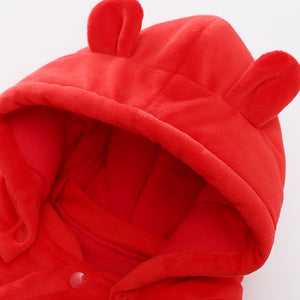 Red Deer Hooded Quilted Sleeping Suit 5 - Minitaq baby kids clothes dress