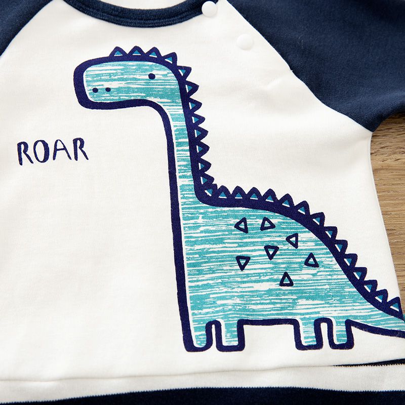 Amazing White and Blue Dinosaur Baby Romper 4 - Minitaq baby kids clothes dress