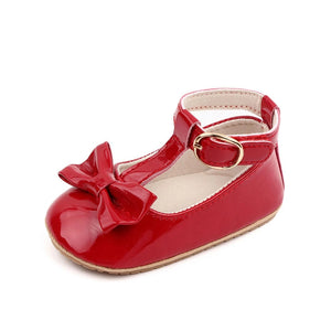 Shiny Red Fancy Baby Shoes with Bow and Ankle Strap 5 - Minitaq baby kids clothes dress