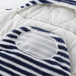 Navy Stripe Bunny Ear Baby  Swaddle 5 - Minitaq baby kids clothes dress