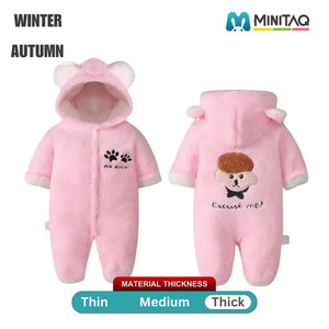 Soft Pink Thick Quilted Winter Romper 5 - Minitaq baby kids clothes dress