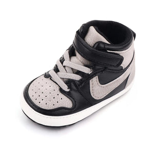 Sports Style Black and Grey High Ankle Baby Shoes 5 - Minitaq baby kids clothes dress