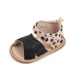 Black N Beige Summer Baby Sandal With Strap 5 - Minitaq baby kids clothes dress